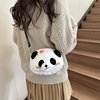 可爱熊猫斜跨包包女生百搭甜美毛绒包卡通单肩挎包成都纪念品礼物