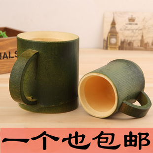 定制水杯印字雕刻天然竹，杯子茶杯咖啡，扎啤杯竹筒杯旅游