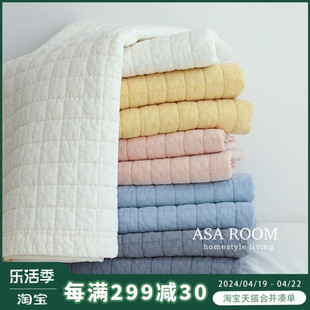 绝了！闭眼入  asaroom韩国80支高密度绗缝床单 夹棉四季用床盖