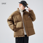 XAKA2023夹克棉衣立领加厚棉服男款冬季潮流复古加绒保暖宽松外套