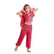 高档短袖雪纺裤儿童，印度印度舞，舞蹈服装女演出服少儿新疆舞表