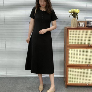 EF频道大码女装韩国设计感气质连衣裙2024夏季显瘦遮肉裙子潮