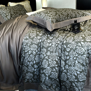 美式花纹100支长绒棉床品四件套 全棉纯棉被套1.5米1.8m床上用品