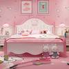 儿童床女孩公主床粉色，单人床卧室12米15米儿童房家具组合套装