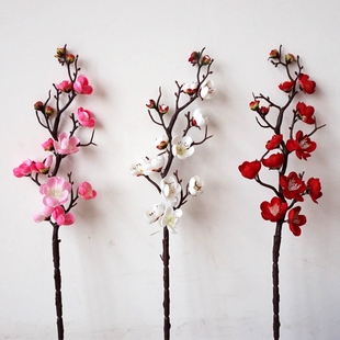 仿真桃花树饰品梅花枝，新年装饰花插花中式艺术，假花梅花套装