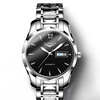 防水品牌女士手表钨钢男表夜光机械手瑞士商务，真皮精钢国产腕表