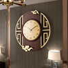 新中式实木轻奢挂钟表客厅，挂墙时钟家用创意，2023高档钟表挂表
