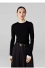 IACHOO 2023AW毛衣女士100%超细羊毛 圆领镶色针织衫打底衫设计感