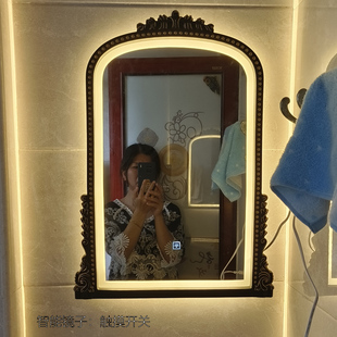 法式复古轻奢拱形欧式卫浴室镜挂镜子卫生间梳妆化妆镜酒店装饰镜