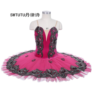 堂吉诃德舞演出服装枚红色芭蕾舞蹈服考级tutu定制成人儿童蓬蓬裙