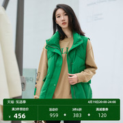 uti绿色工装羽绒马甲外套，女时尚简约白鸭绒(白鸭绒)背心尤缇2022冬季
