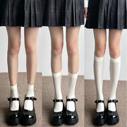 日系白色中筒小腿袜，夏季薄款女纯色天鹅绒学院，风jk长高筒短款袜子