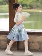 女童中国风马面裙套装夏季改良汉服古装童装明制儿童古风唐装薄款