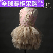 日本ry君设计女童晚礼服高贵儿童生日主持人钢琴演出花童蓬蓬纱