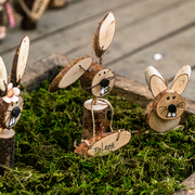 木制创意小兔子摆件DIY材料手工艺幼儿园环创装饰儿童房卡通饰品