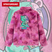 sprayground秋冬男女情侣潮牌小熊加绒毛毛外套棉服，sg学生舒适