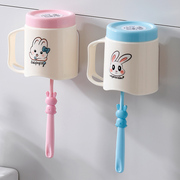 卡通儿童洗漱杯宝宝可爱刷牙杯简约漱口杯牙刷杯子塑料牙缸壁挂式