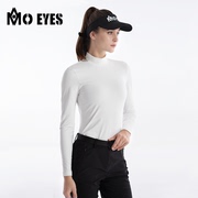 moeyes魔眼高尔夫长袖打底衫女秋冬运动高弹植绒logo修身显瘦t恤