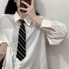 免打黑色条纹领带女jk衬衫日系学院风百搭时髦单品休闲格纹领结男