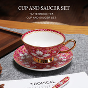 高档骨瓷陶瓷杯碟情侣对杯，咖啡杯欧式轻奢下午茶茶具套装礼盒装