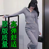 休闲时尚减龄运动套装女2022秋季炸街针织上衣裤子两件套卫衣