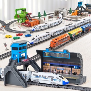 仿真动车轨道车儿童拼装电动子弹头和谐号模型小高铁火车轨道玩具