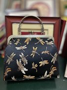 商务南京云锦手，拎包包袋包包红色花纹，手提蝴蝶时装包