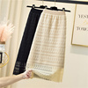 韩国针织半身裙女中长款2023秋冬高腰两面穿显瘦蕾丝，a字一步长裙
