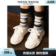 teenieweenie小熊秋冬y2k星星，鞋彩色毛绒保暖板鞋时尚