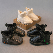 儿童雪地靴2024冬季男童，鞋子女童短靴，加绒加厚棉靴雪地棉防水