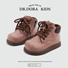DR.DORA朵拉博士冬季棉靴女童宝宝皮靴马丁加绒保暖德比大头皮鞋
