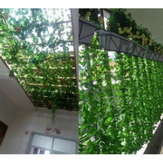 植物墙面假花饭店塑料叶子 藤条欧式电视墙复古管道绿萝挂墙