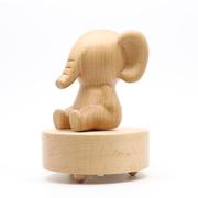 木质大象旋转音乐盒动物八音盒女生生日六一儿童节礼物