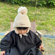 宝宝帽子秋冬女宝护耳，帽儿童毛线帽，冬季女童2022年洋气针织帽