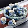 茶具套装陶瓷防烫双层杯功夫茶具茶杯中式青花瓷茶壶套装家用简约