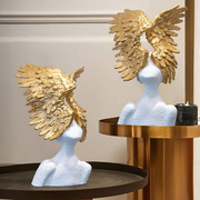 现代简约抽象派风格家居饰品翅膀天使客厅玄关软装饰品摆件