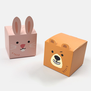 彩色可爱猫咪兔子，礼物包装盒六一儿童节礼物，折叠盒纸质盒