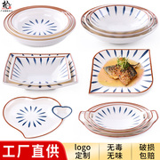密胺西餐厅深汤菜盘创意日式简约塑料酒店沙拉凉菜炒饭店盘子餐具