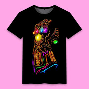 漫威灭霸Thanos无限手套漫威电影周边复仇者联盟男士印花短袖T恤