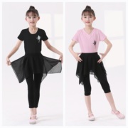 夏季儿童舞蹈练功服幼儿中国舞形体考级服女孩舞蹈短袖上衣裤套装