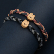 情侣手链一对送男朋友小皮筋手腕小皮套原创设计发绳编织手绳刻字