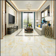 地板砖抛光砖800x800地砖客厅米黄，聚晶金刚玉石玻化砖暖色瓷
