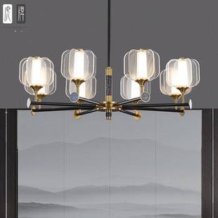 新中式客厅吊灯中国风，全铜禅意卧室灯现代简约餐厅灯具设计师