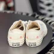 CONVERSE匡威女鞋All Star刺绣花卉低帮碎花帆布鞋自在白-A01595C