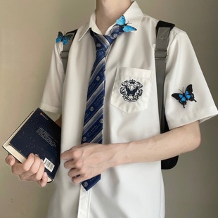 蝴蝶少年以神之名｜JKDK原创日系长袖短袖白色衬衫赠同款领带