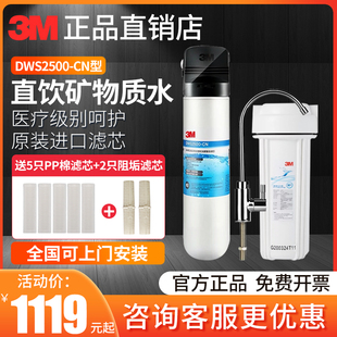 3M净水器家用直饮机净享DWS2500-CN超滤净水机厨房自来水过滤器