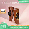 百丽法式芭蕾舞鞋女鞋鞋子优雅玛丽珍瓢鞋粗跟单鞋B1306CQ3