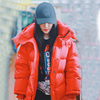 轻奢高端明星同款保暖羽绒服女新韩版大红色连帽时尚加厚外套