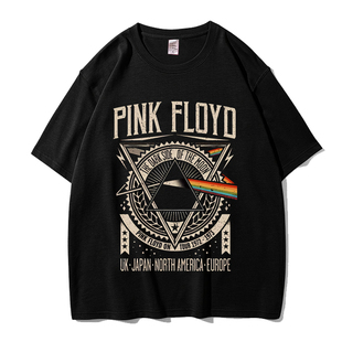 朋克摇滚pinkfloyd平克弗洛伊德短袖，黑色t恤男纯棉vintage风体恤