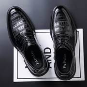 高档品牌英伦黑色羊皮鞋男士皮鞋软皮软底高端商务正装鞋结婚西装